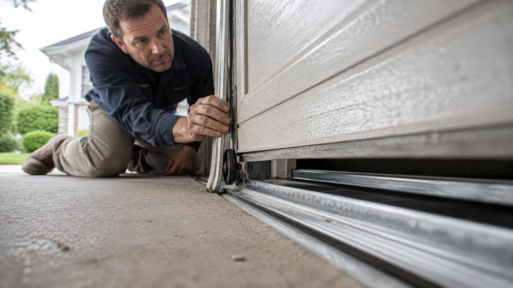 Garage door detail illustrating where a renton technician starts the inspection